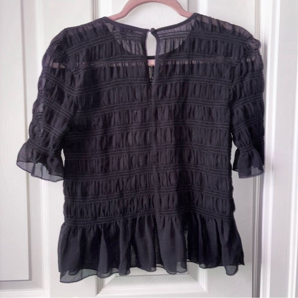 Express Black Ruffle Blouse - Picture 2 of 3